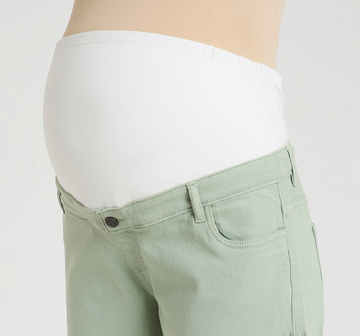 Maternity Jeans  Solid Olive