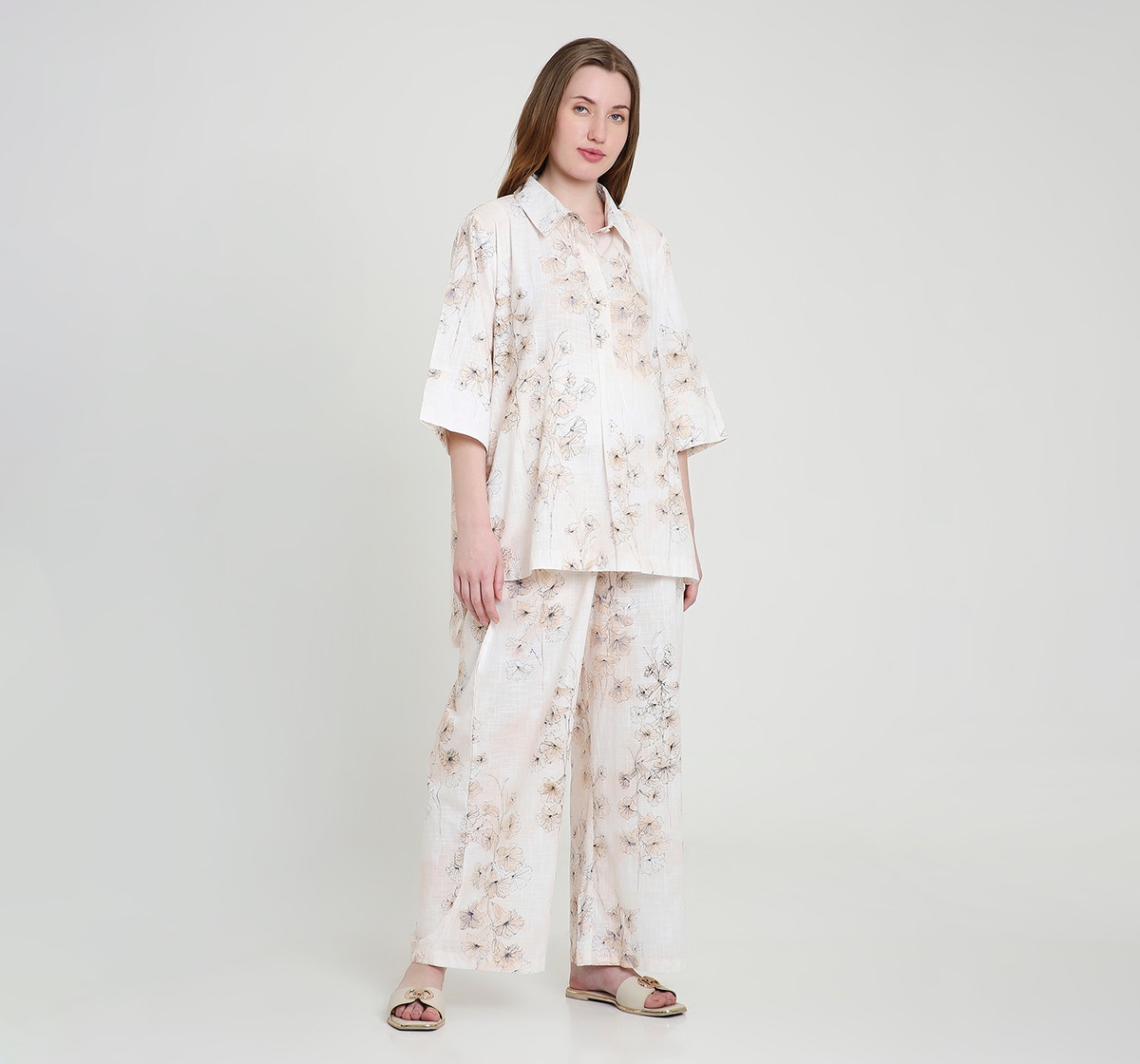 Maternity Clothing Sets 3/4 Sleeves Floral Print Multi