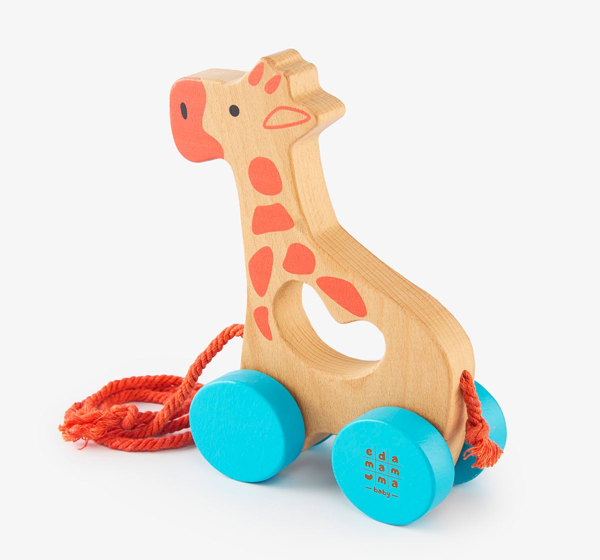Ed-a-Mamma Wooden Pull Toy - Giraffe