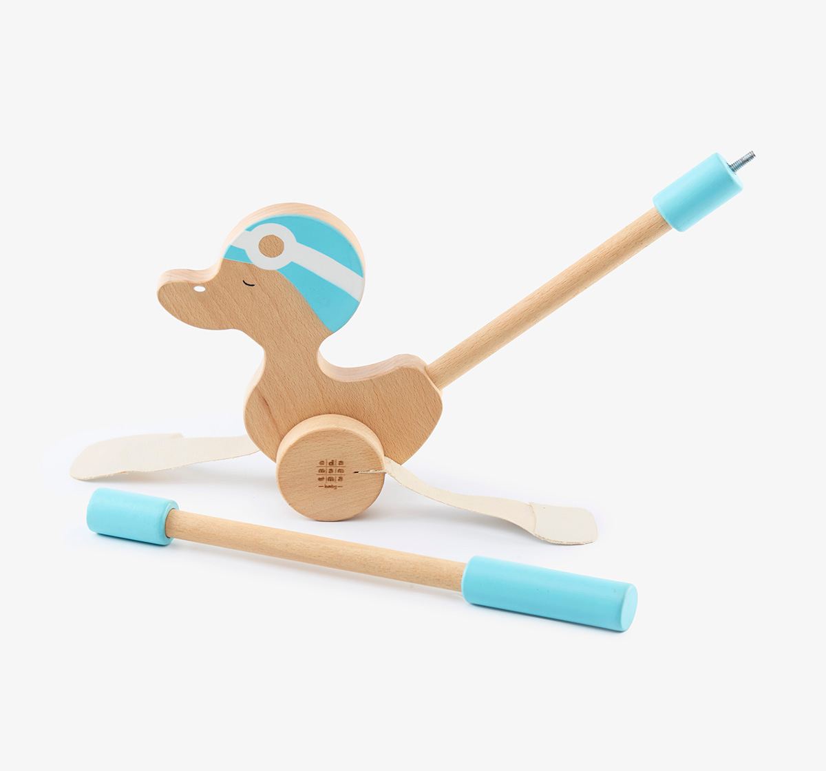 Ed-a-Mamma Wooden Toy - Push Toy Duck