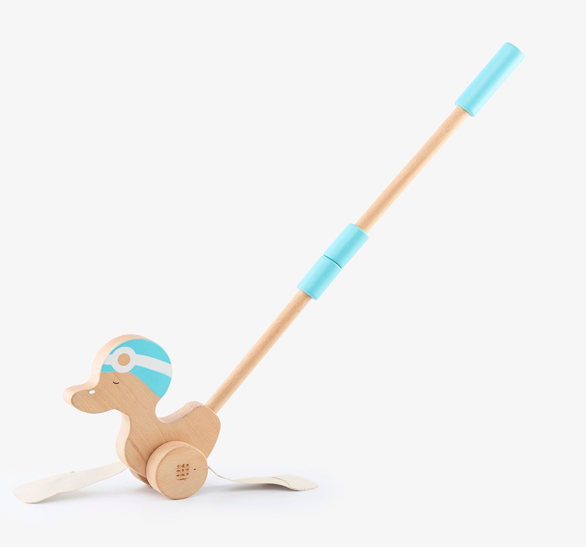 Ed-a-Mamma Wooden Toy - Push Toy Duck