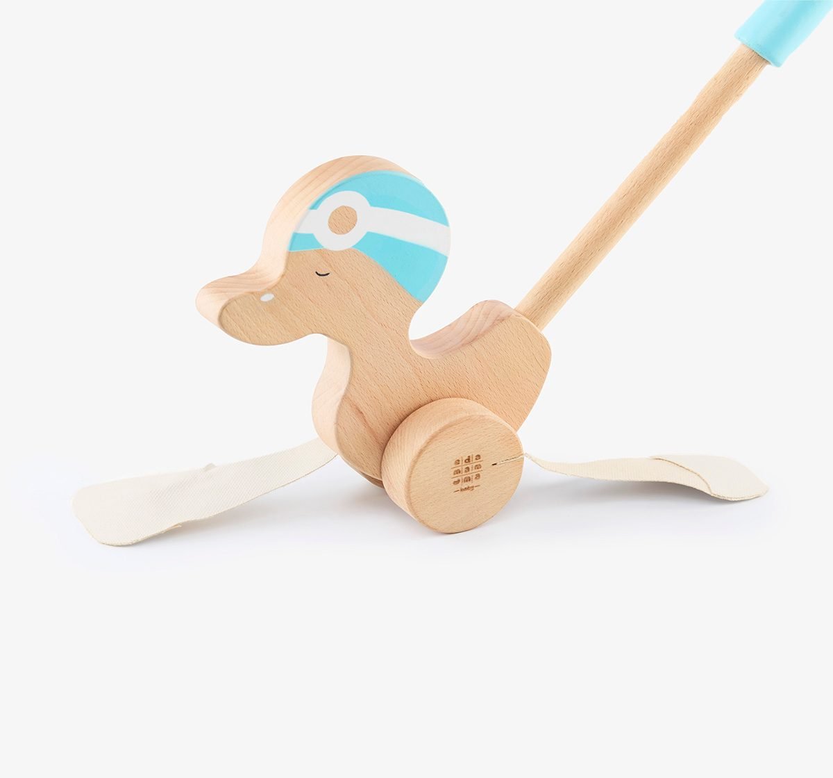 Ed-a-Mamma Wooden Toy - Push Toy Duck