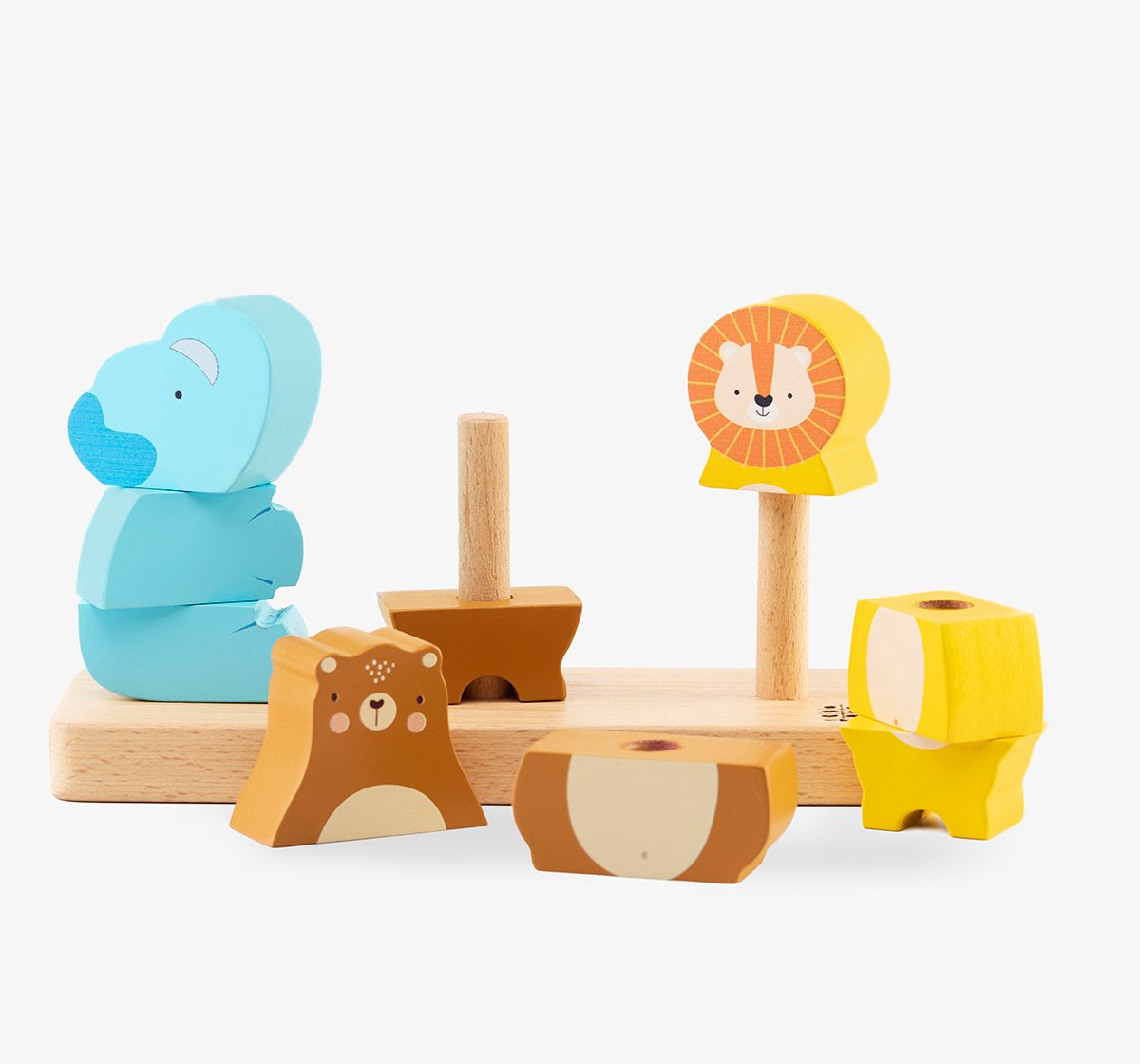 Ed-a-Mamma Wooden Stacking - Jungle Animal (12 Pcs)