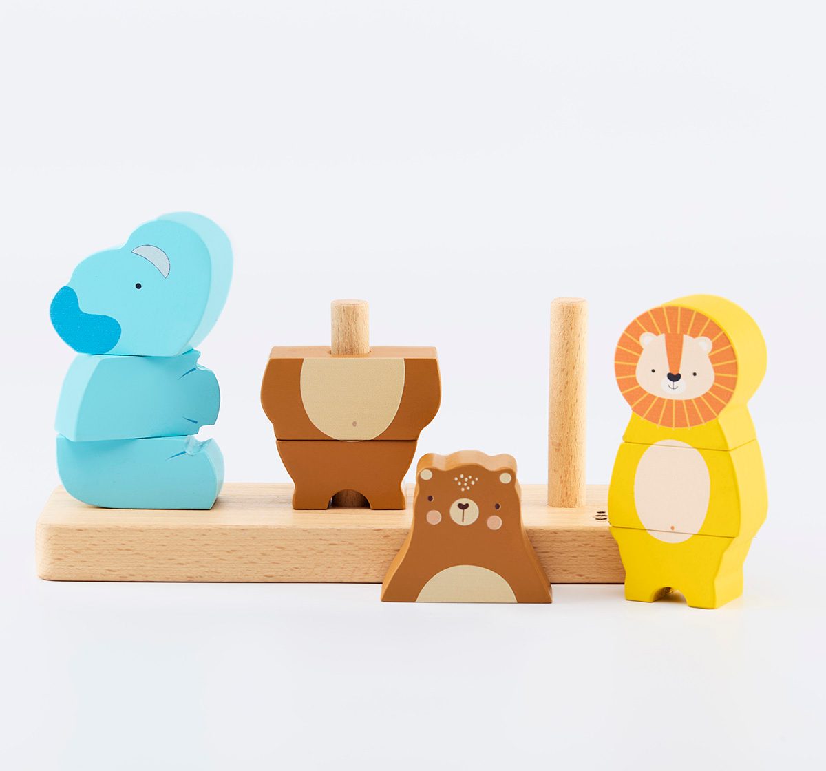 Ed-a-Mamma Wooden Stacking - Jungle Animal (12 Pcs)