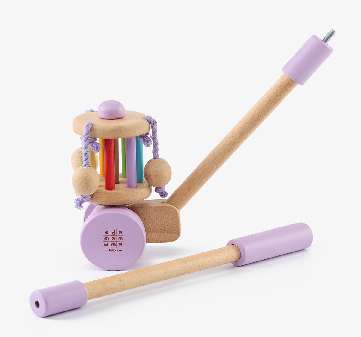 Ed-a-Mamma Wooden Toy - Push Toy Carousel
