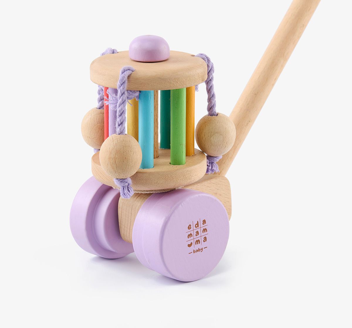 Ed-a-Mamma Wooden Toy - Push Toy Carousel
