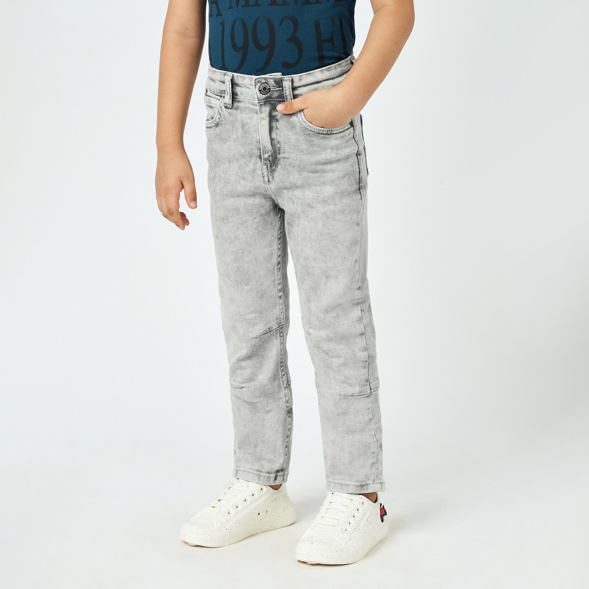 Boys light wash denim Grey