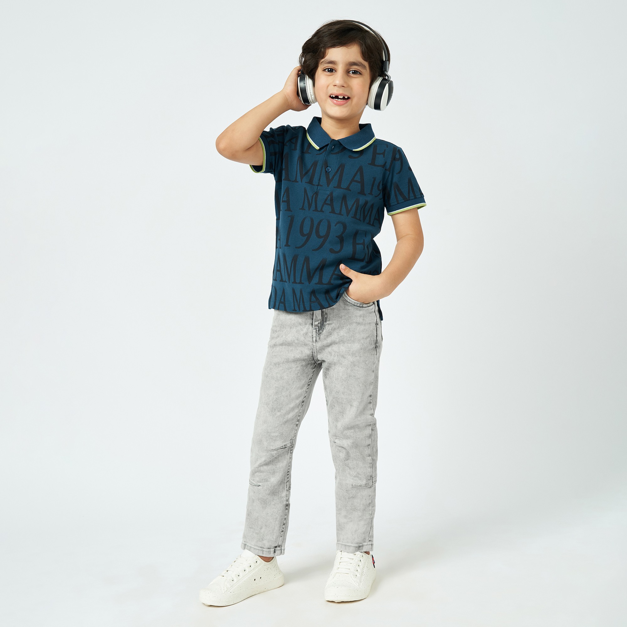 Boys light wash denim Grey