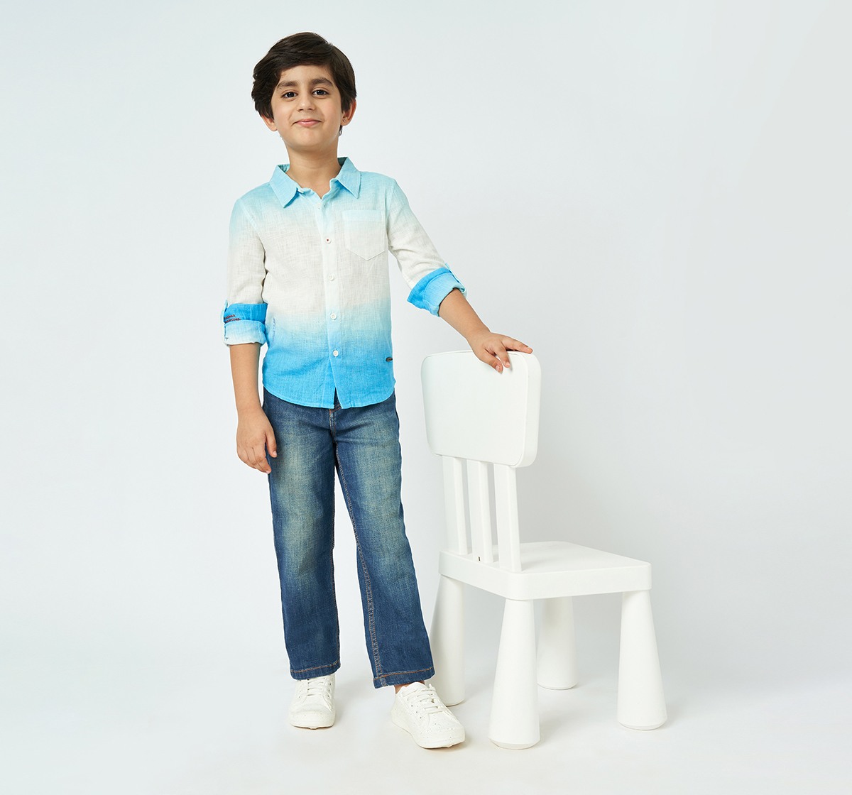 Boys seamless indigo denim Navy