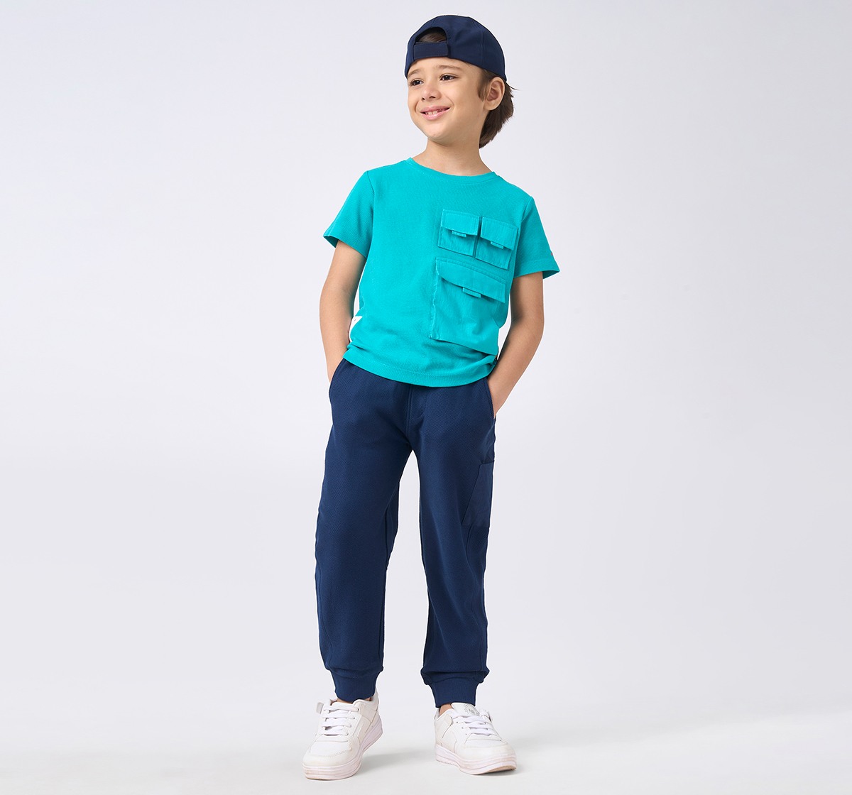 Boys knit joggers  Navy