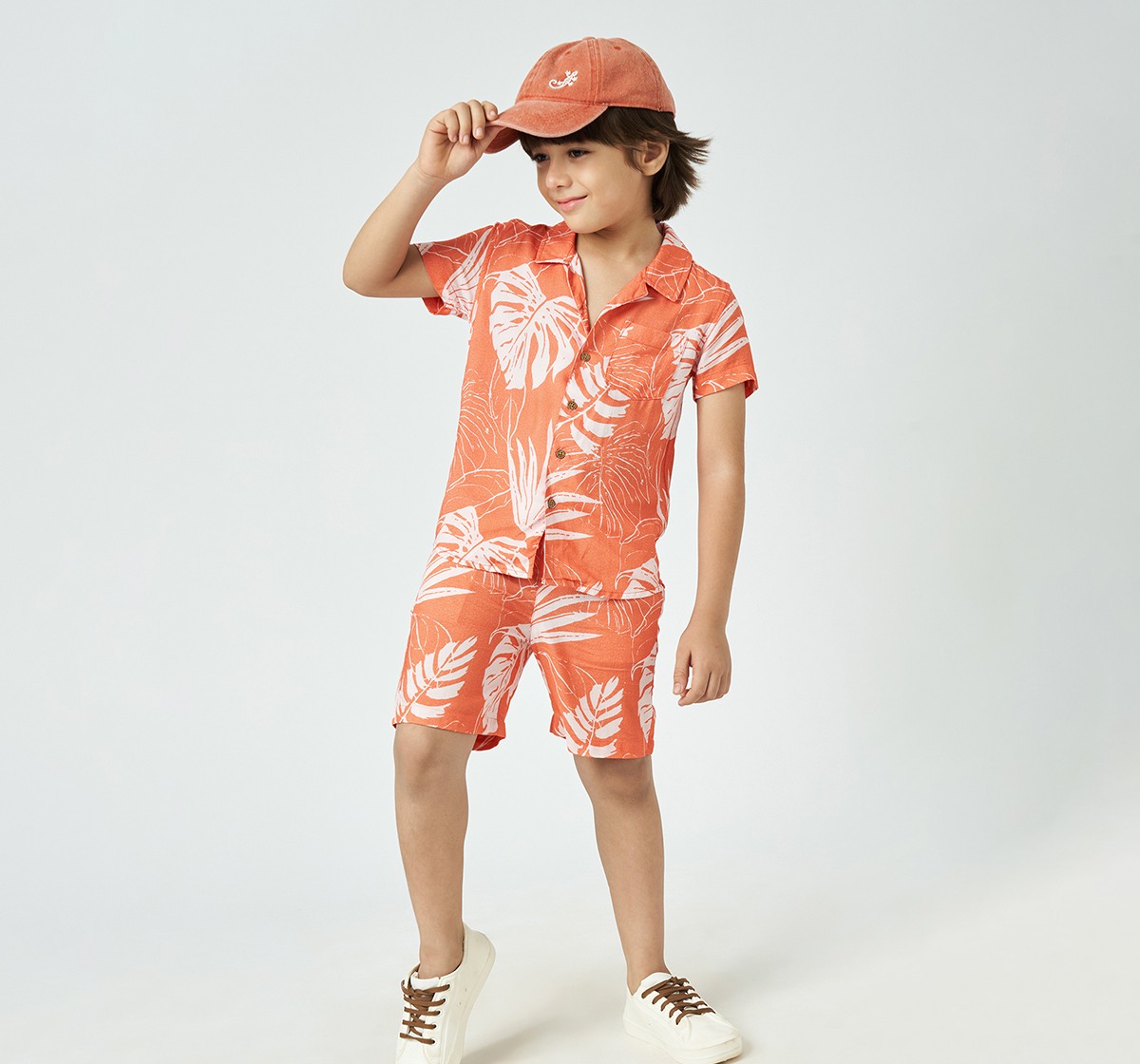 Boys shirt & shorts set Orange
