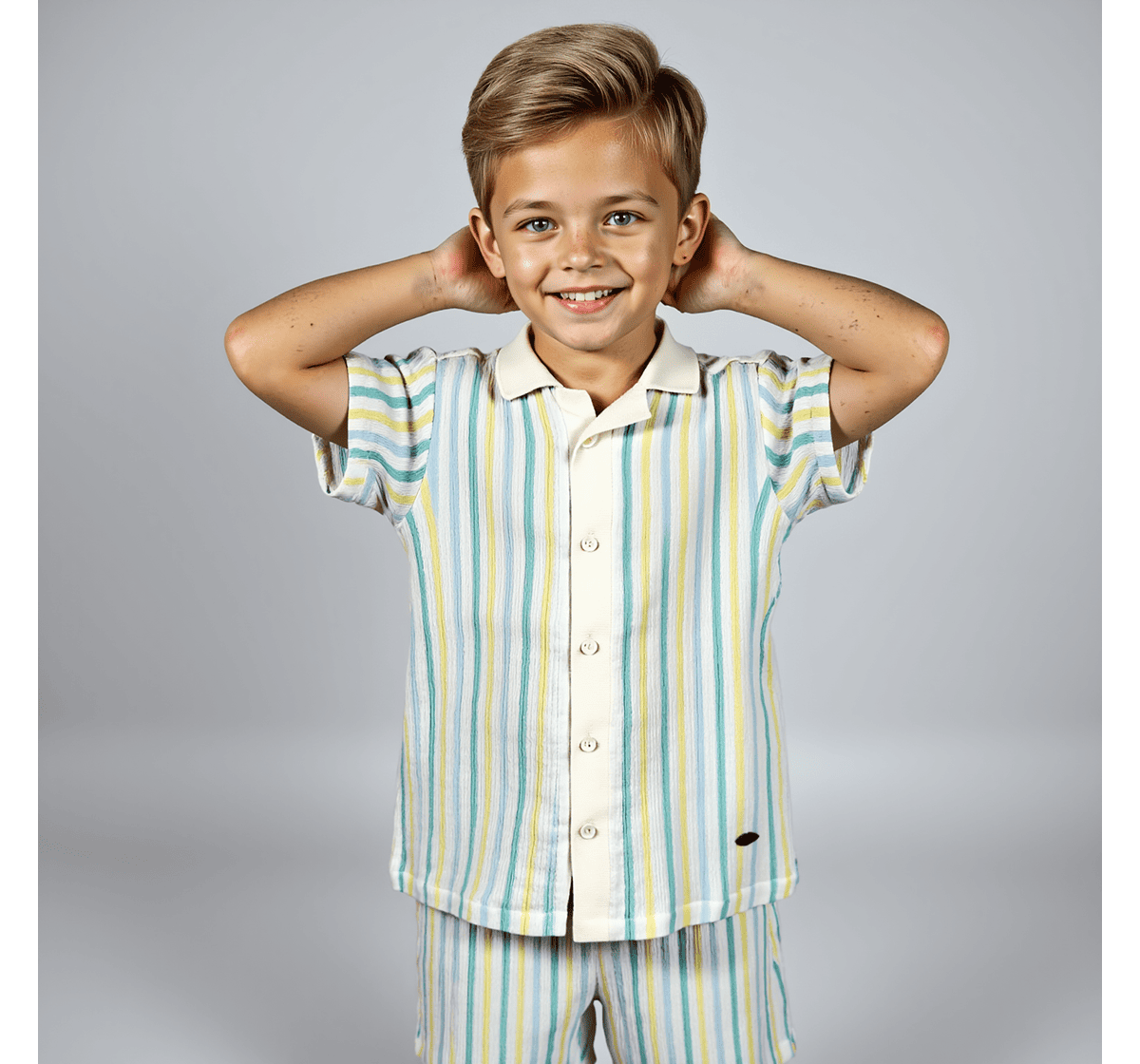 Boys striper set off white