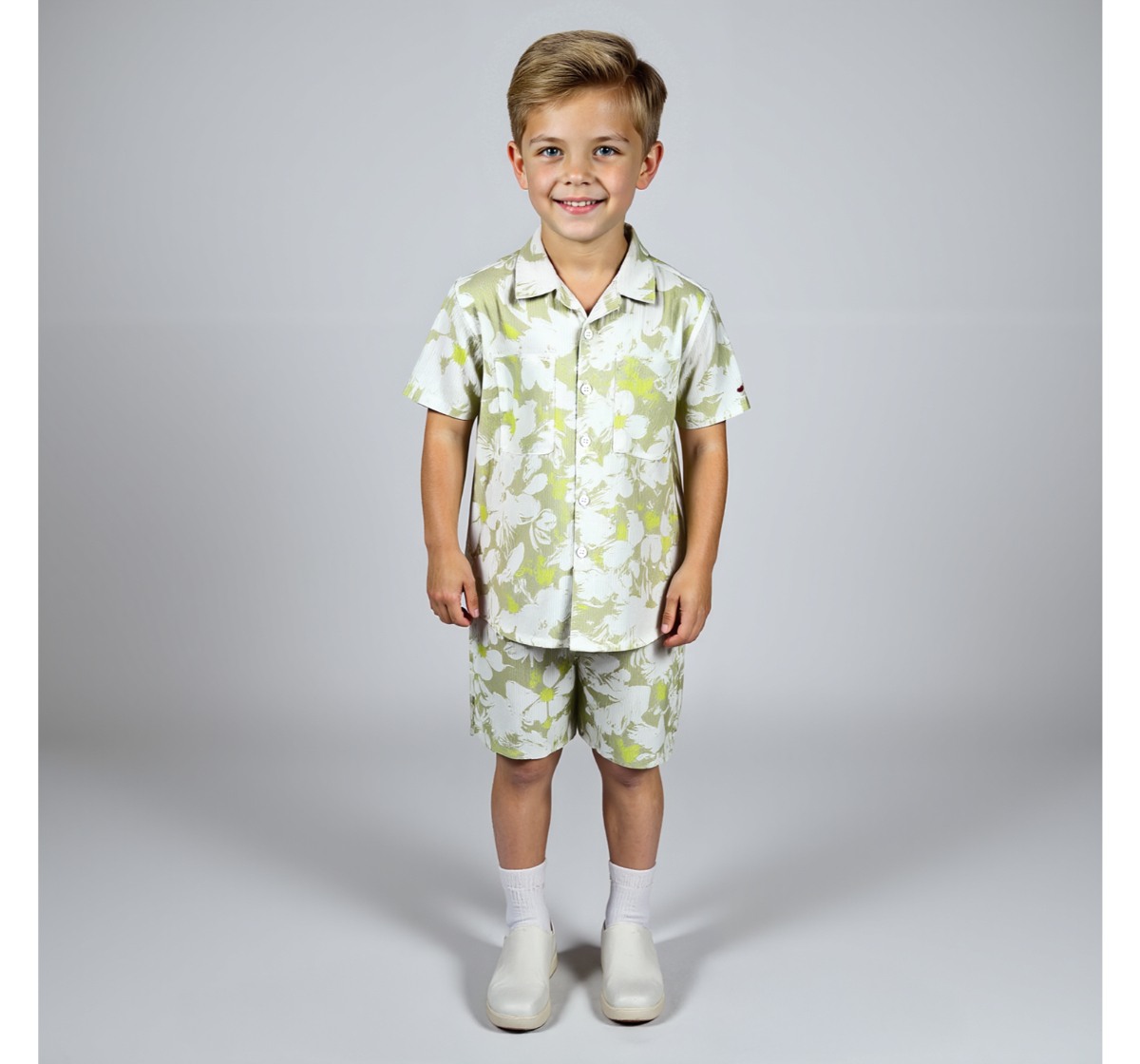 Boys Shirt & Shorts Clothing Sets Green