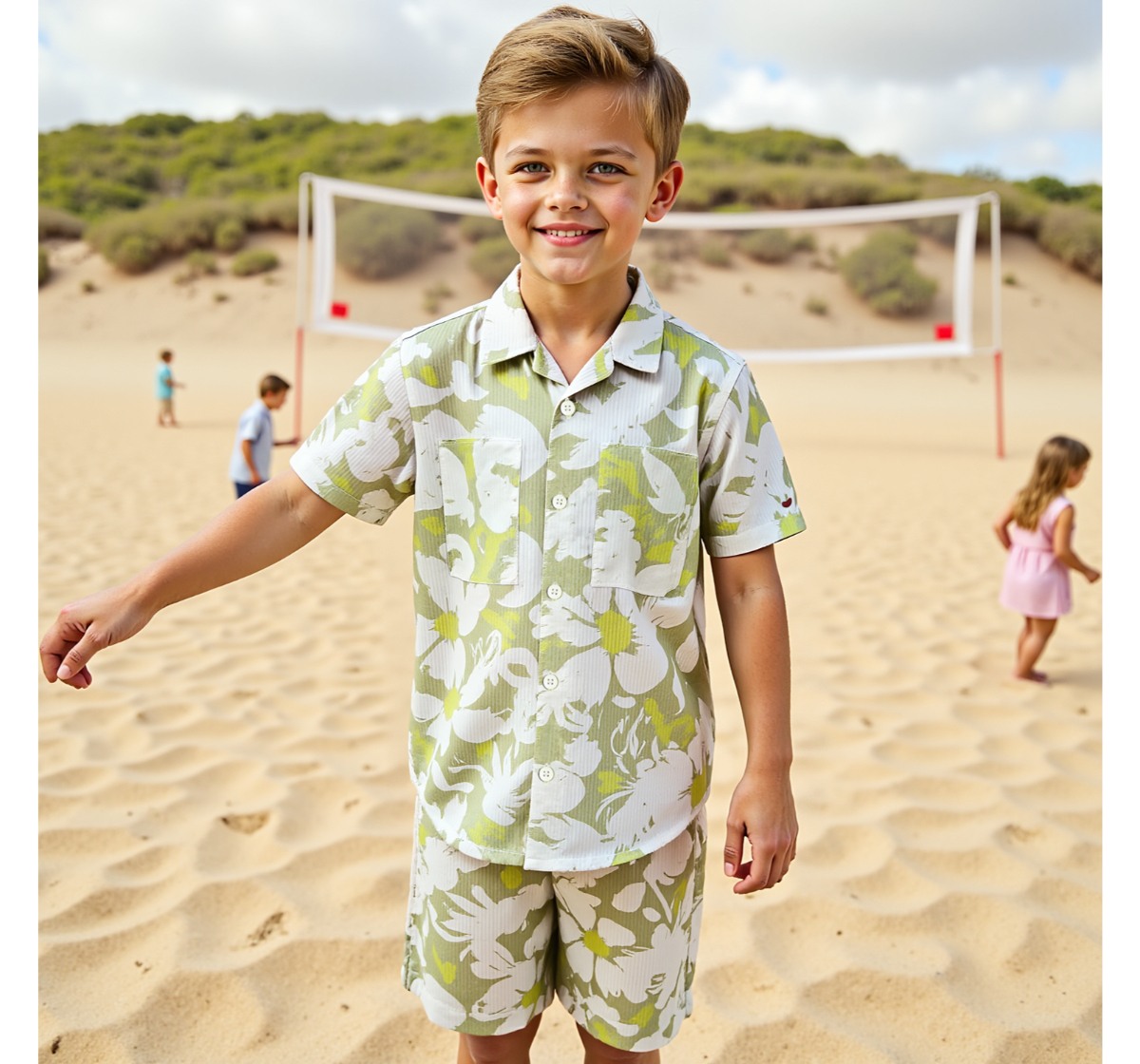 Boys Shirt & Shorts Clothing Sets Green