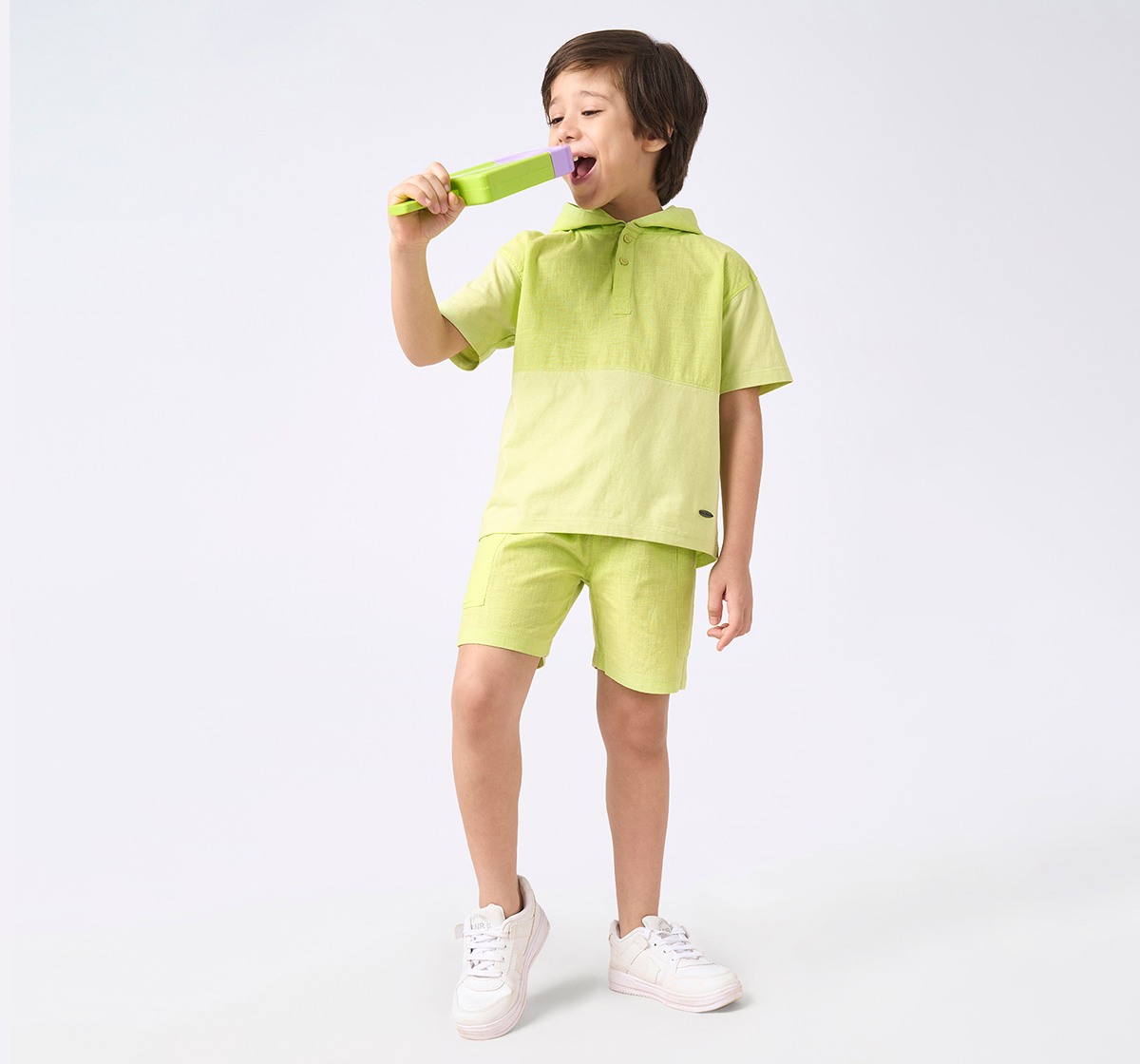 Boys Shirt & Shorts set Yellow