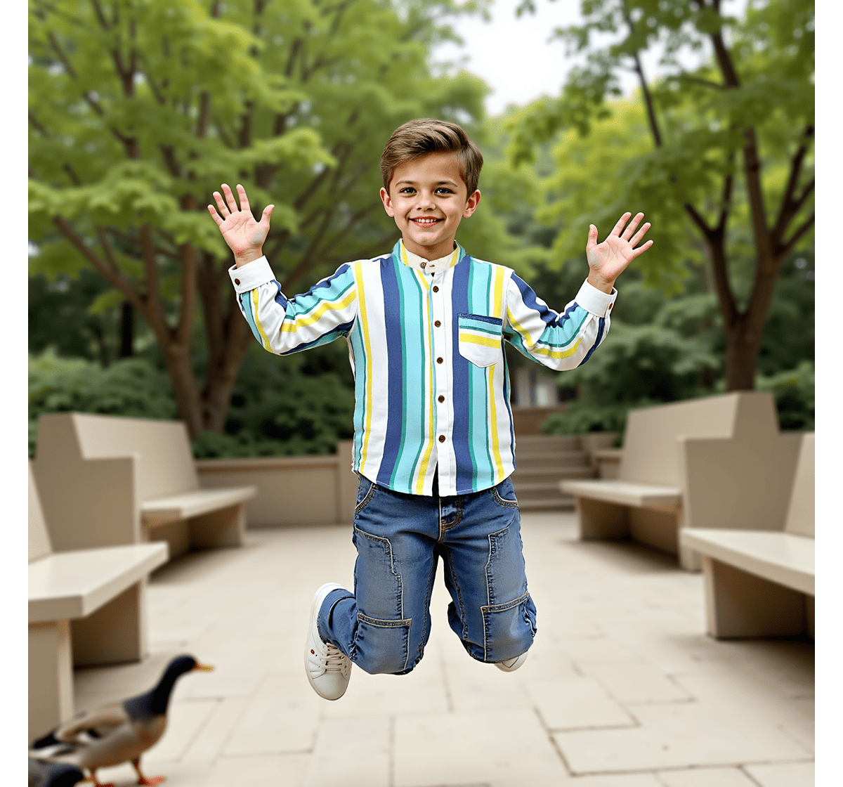 Boys striped long sleeves shirts Multicolor