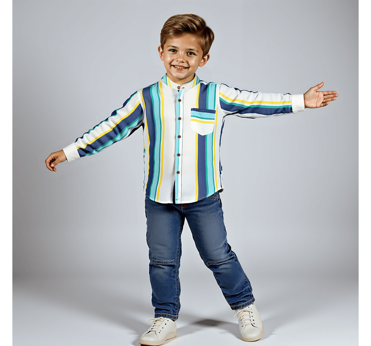 Boys striped long sleeves shirts Multicolor