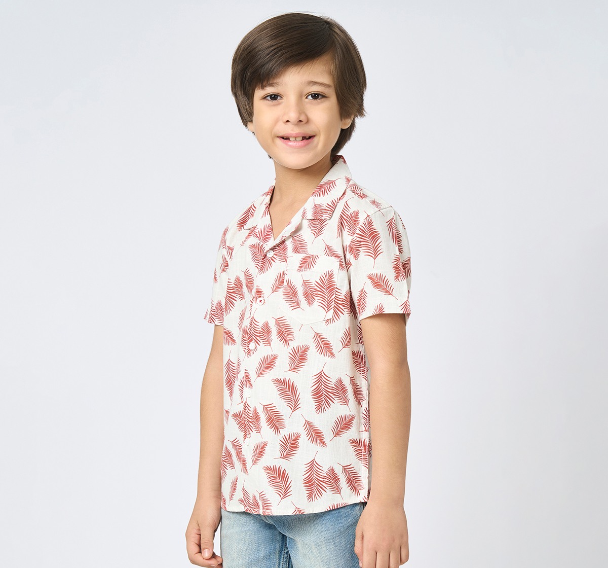 Boys half sleeves shirt Rust