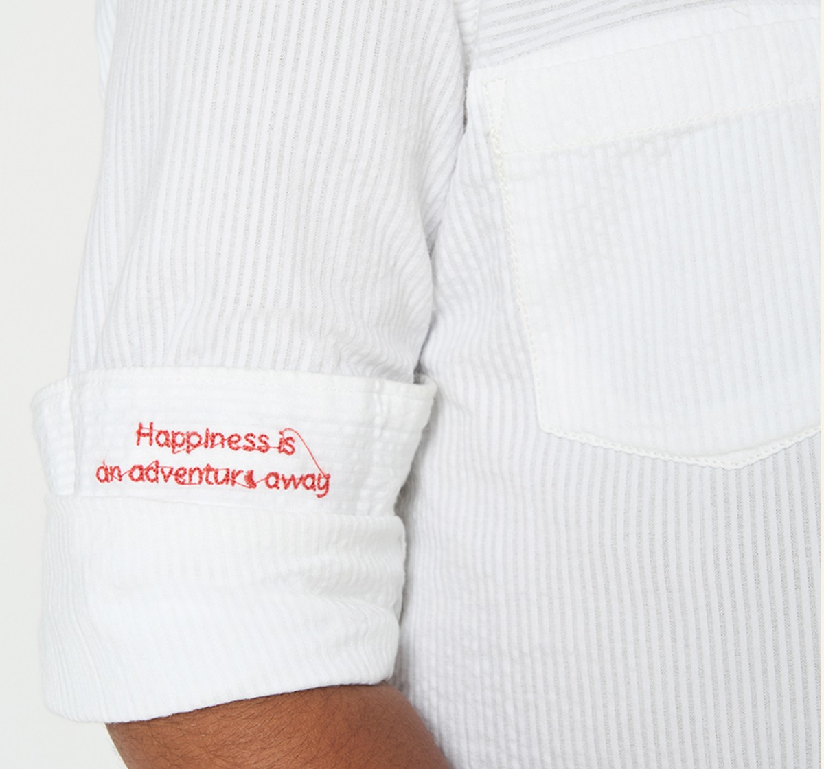 Boys Full Sleeves Seersucker Shirt White