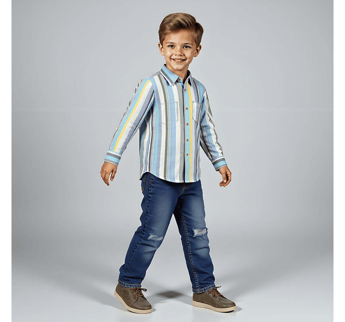 Boys striped long sleeves shirts Blue