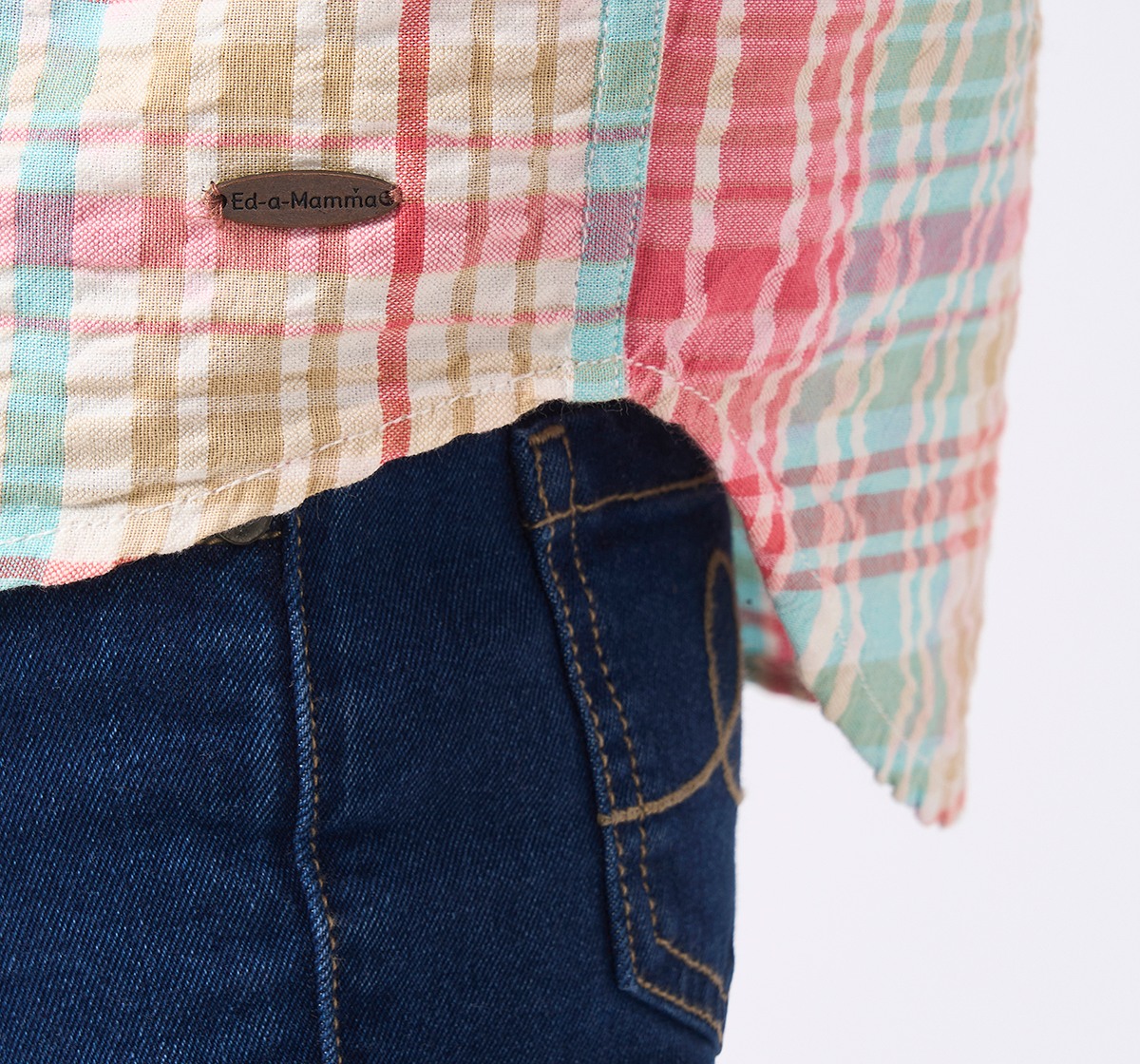 Boys checked long sleeves shirts Red