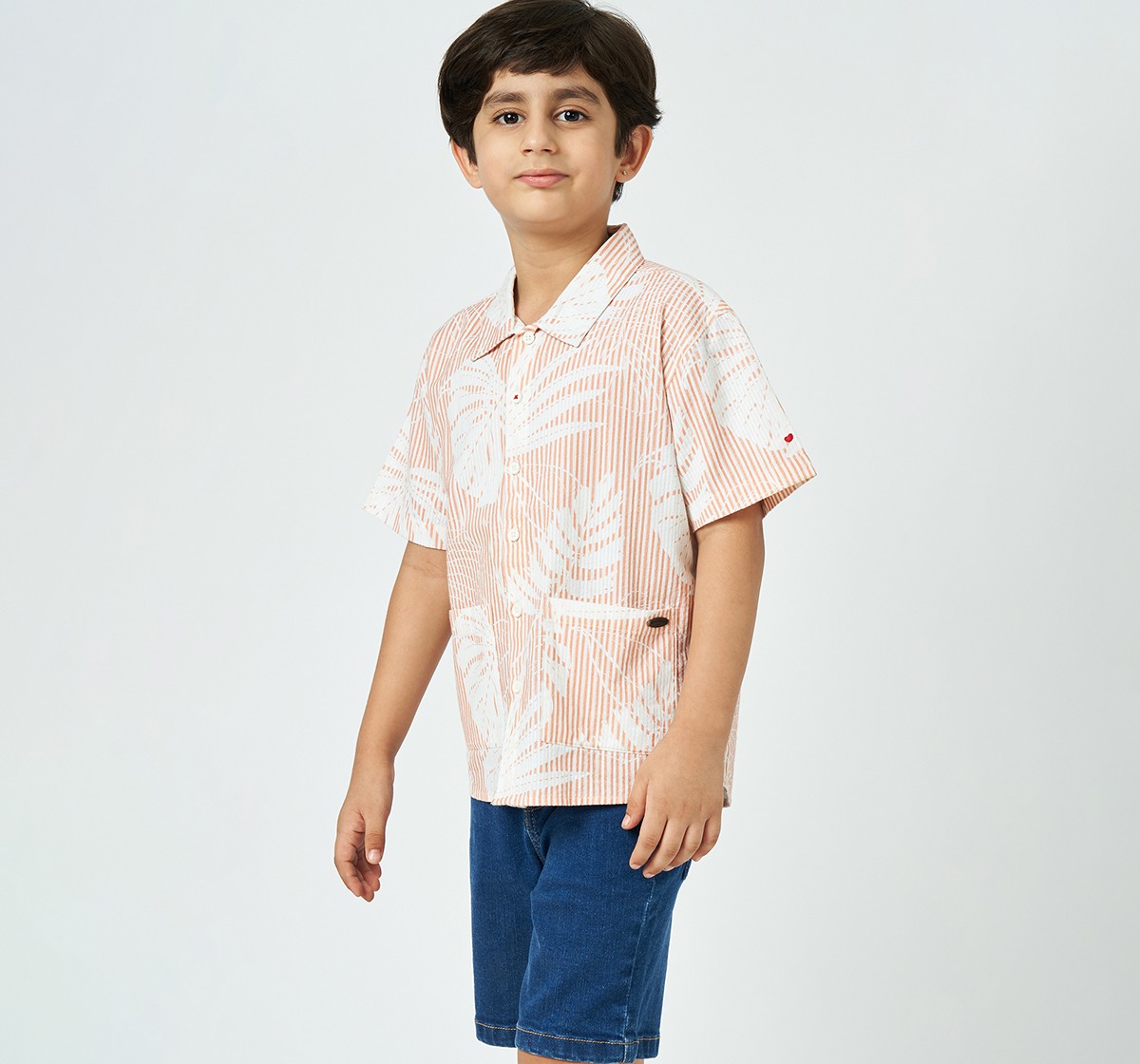 Boys half sleeves shirt Orange