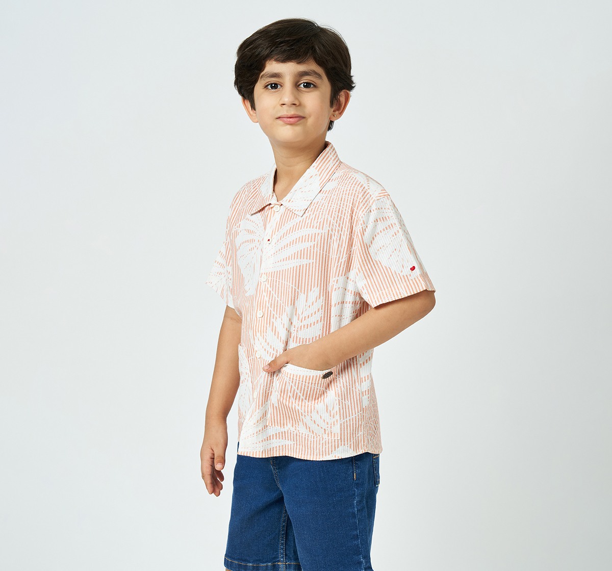 Boys half sleeves shirt Orange