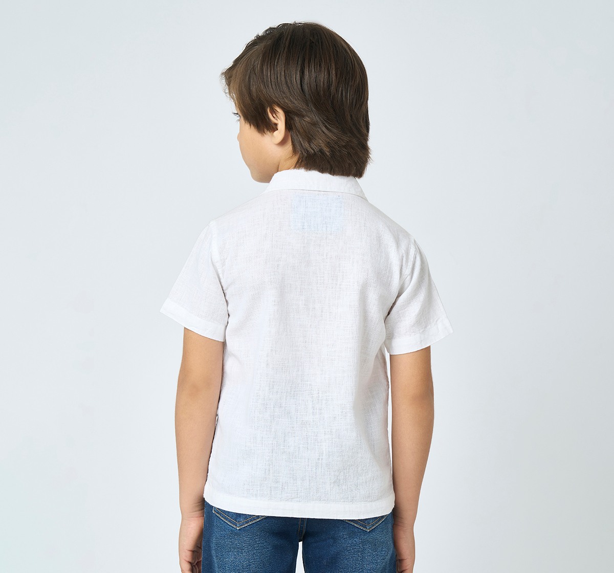 Boys half sleeves shirt White