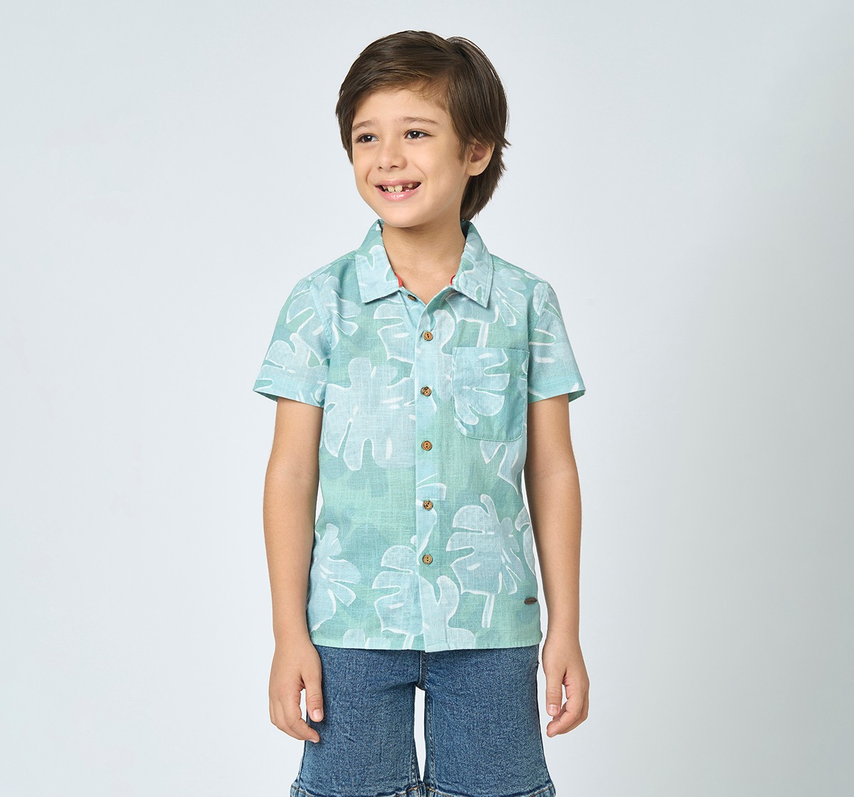 Boys half sleeves shirt Green