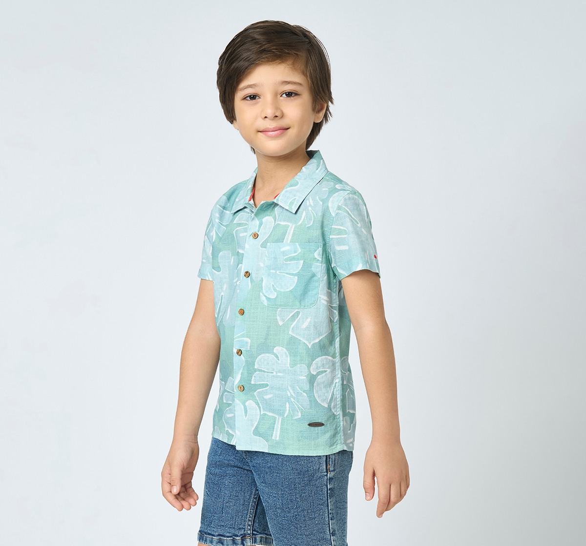 Boys half sleeves shirt Green