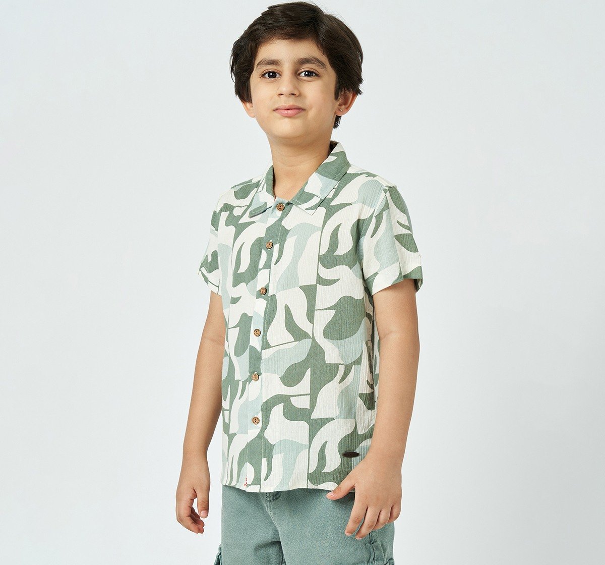 Boys half sleeves shirt Olive