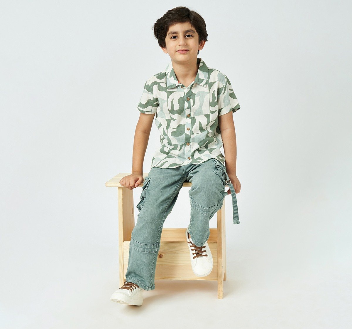 Boys half sleeves shirt Olive