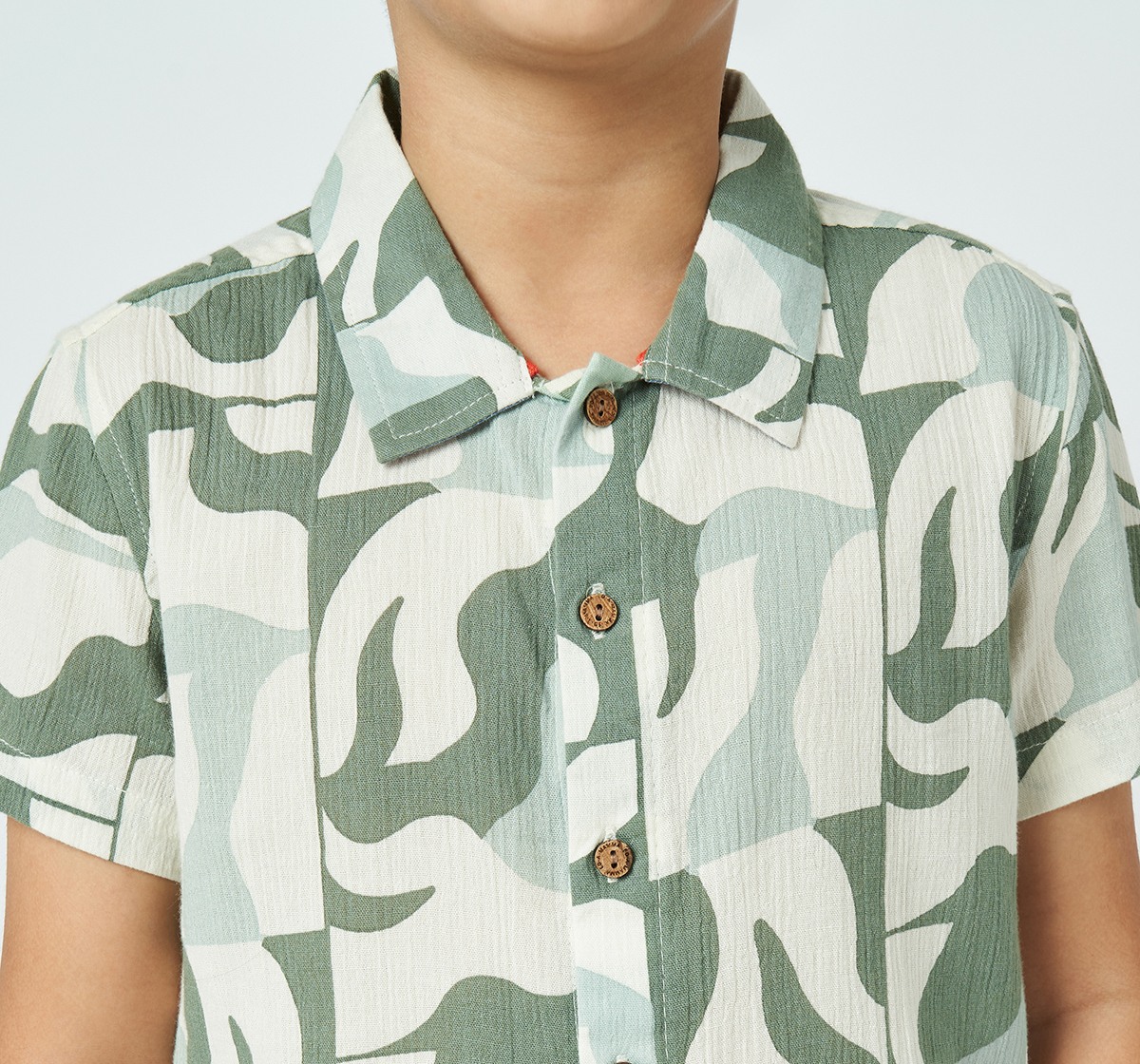 Boys half sleeves shirt Olive