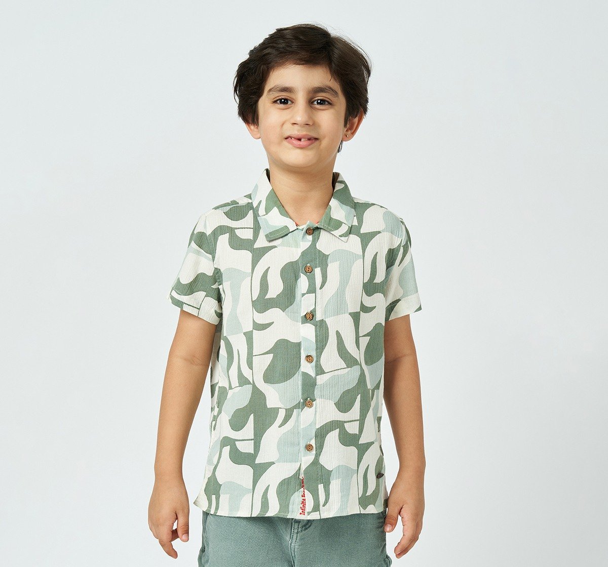 Boys half sleeves shirt Olive