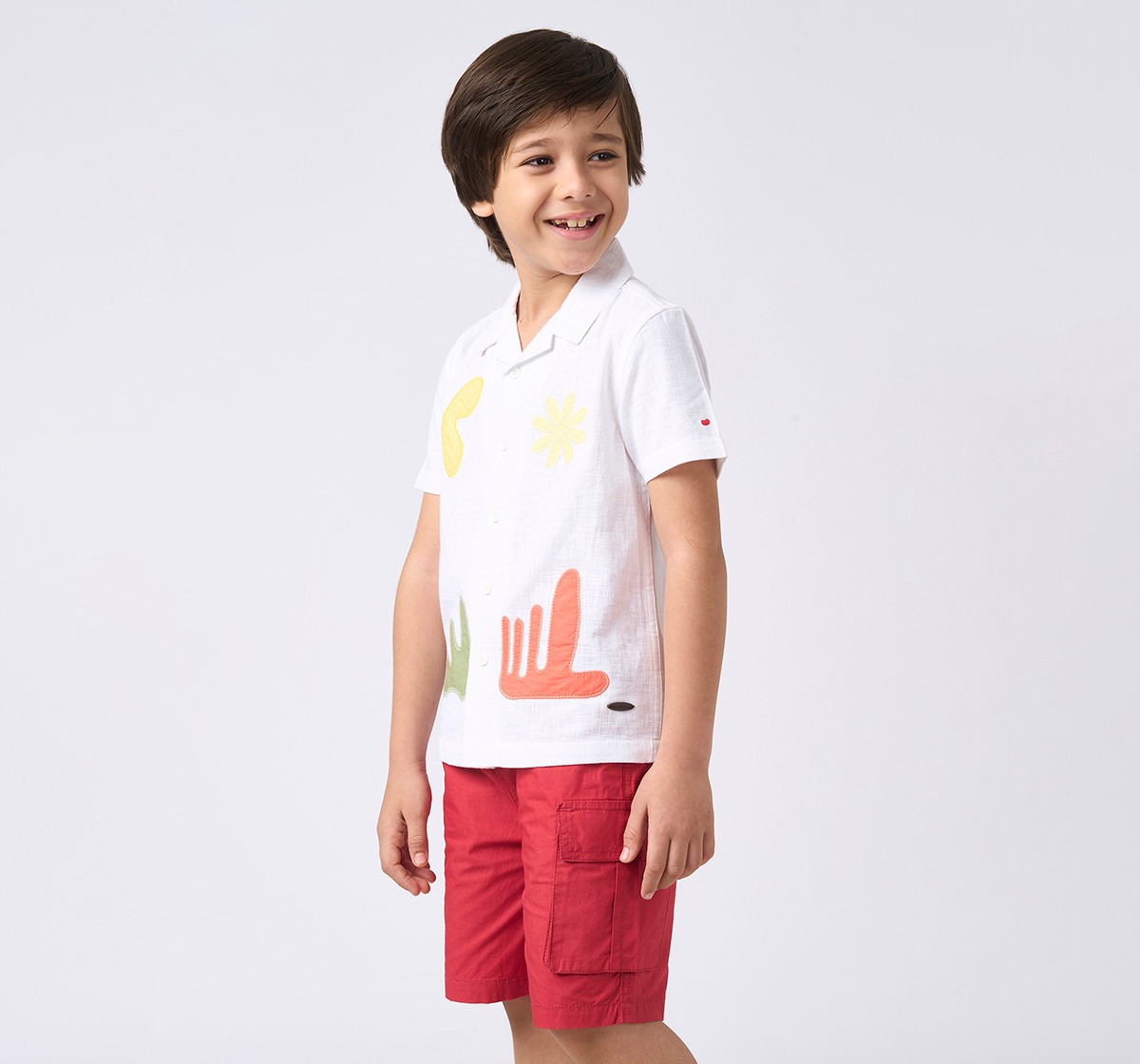 Boys half sleeves shirt White
