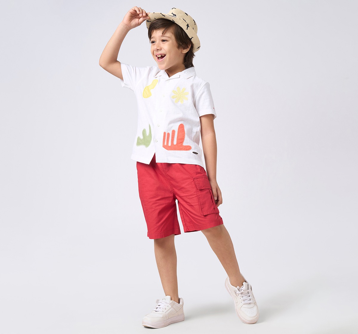 Boys half sleeves shirt White