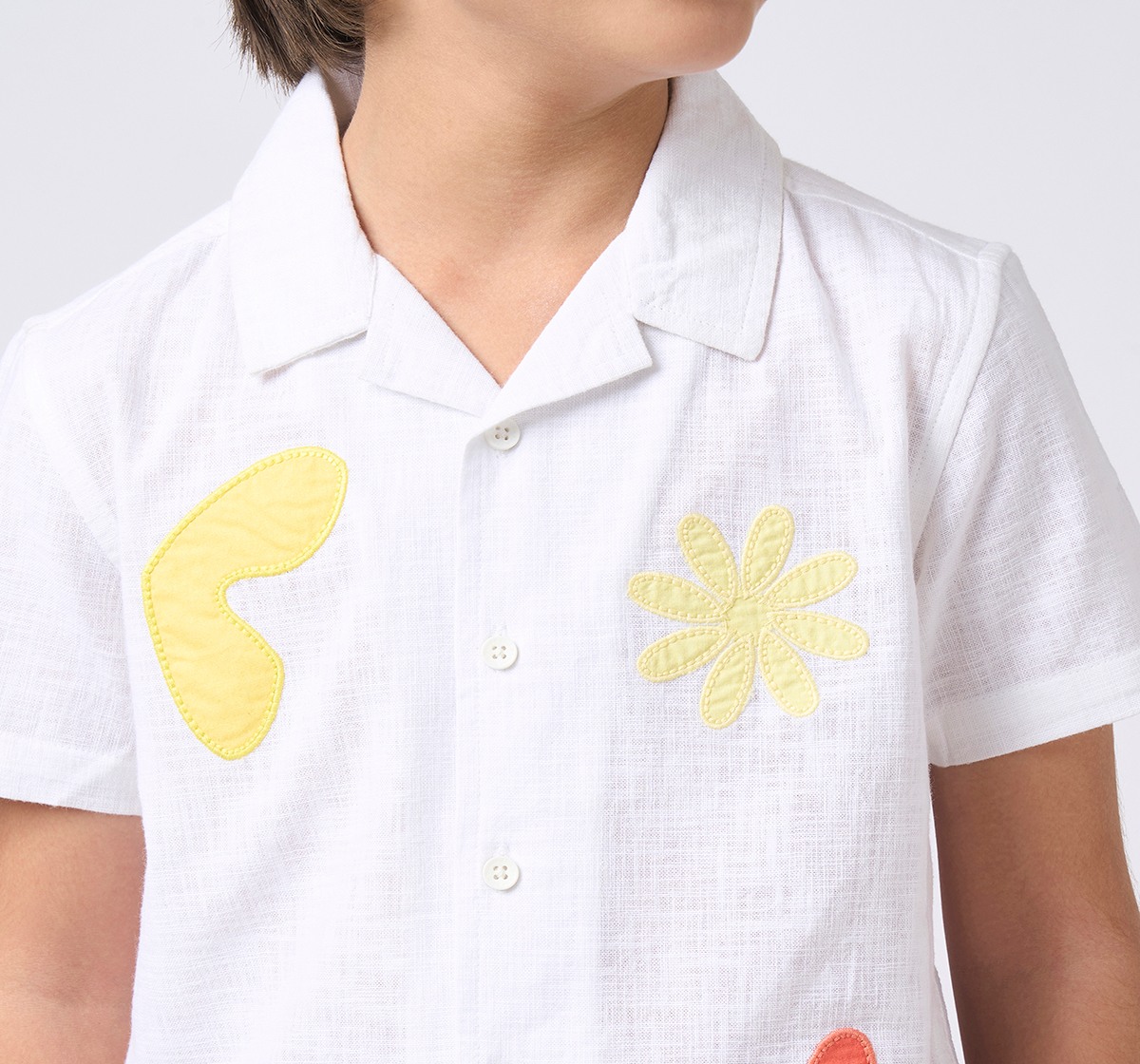 Boys half sleeves shirt White