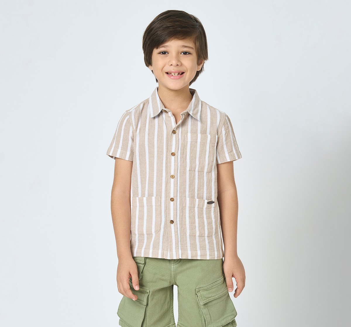 Boys half sleeves shirt Beige