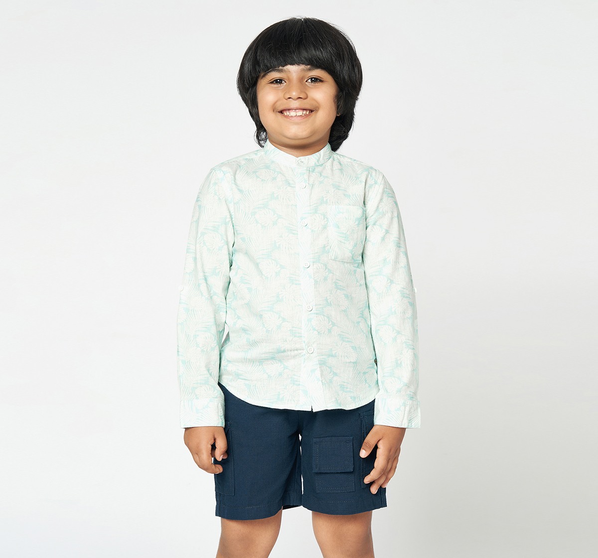 Boys half sleeves shirt Green