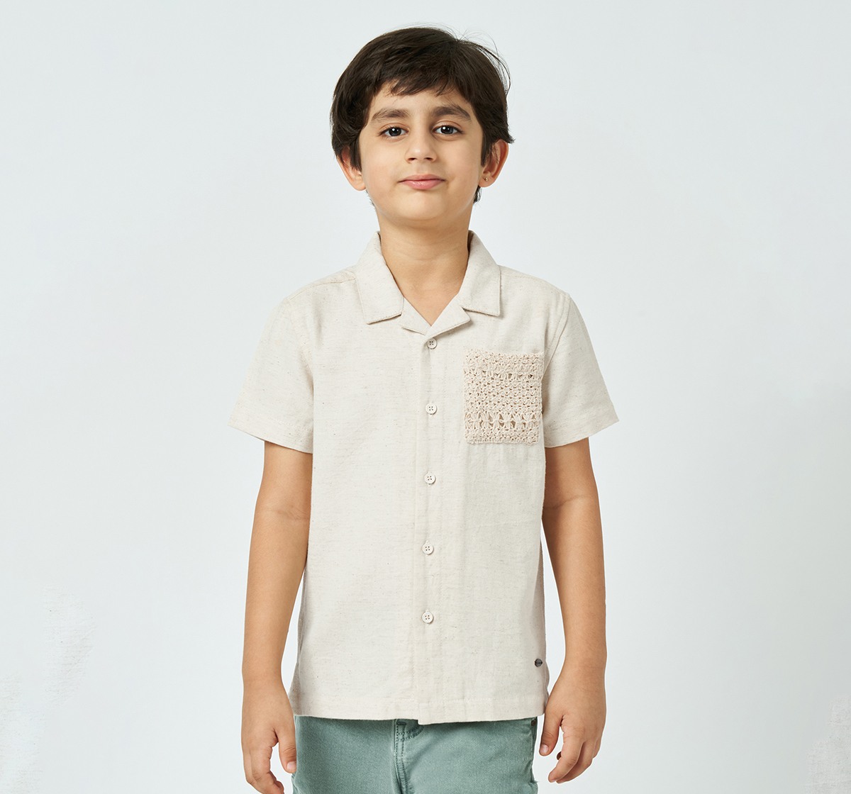Boys half sleeves shirt Beige