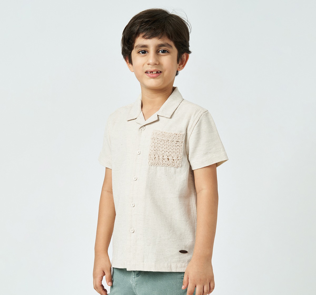 Boys half sleeves shirt Beige