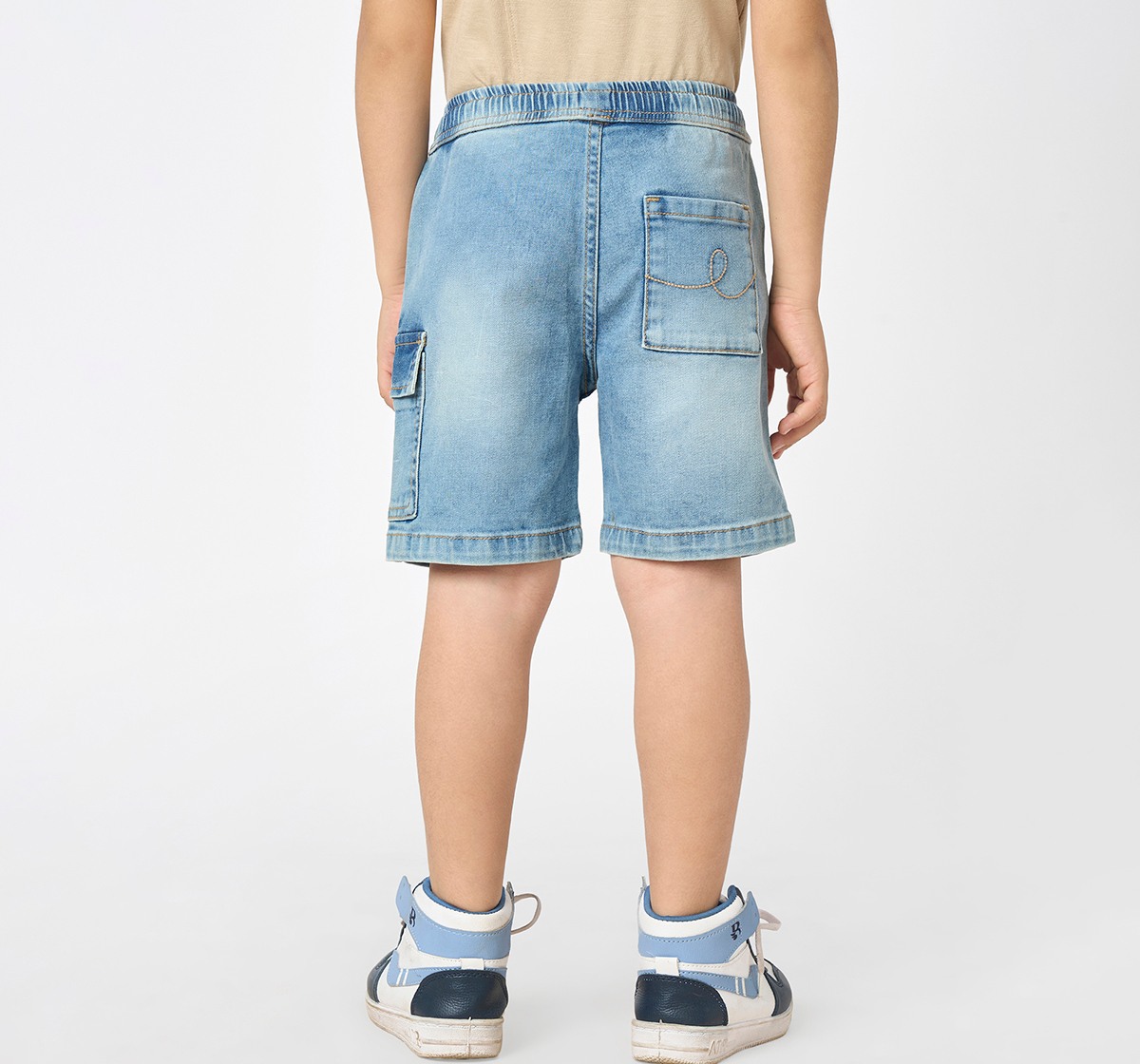 Boys pull up indigo denim shorts Blue