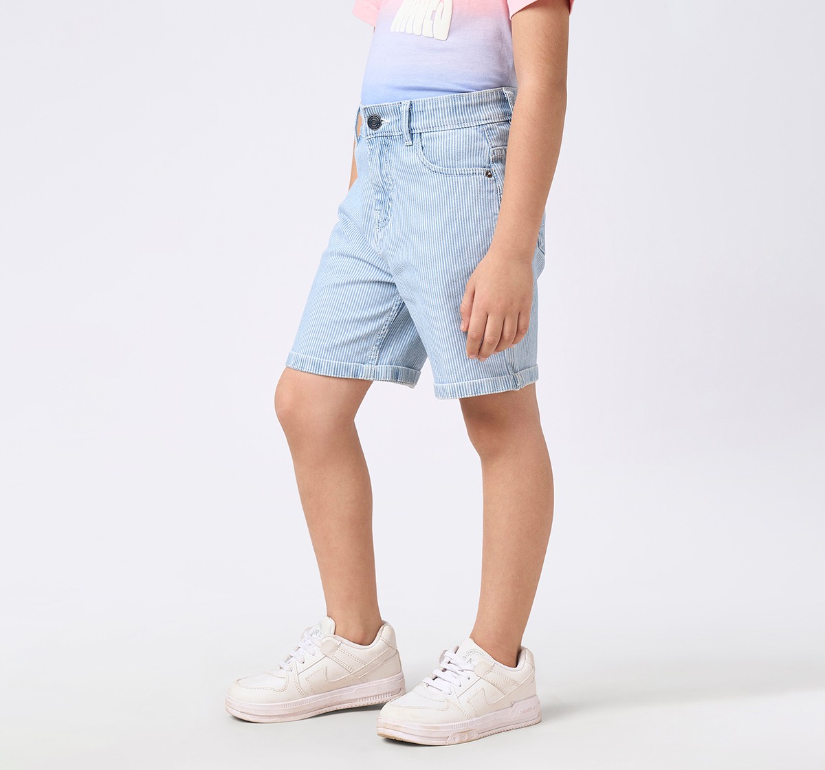 Boys stripe denim shorts  Blue