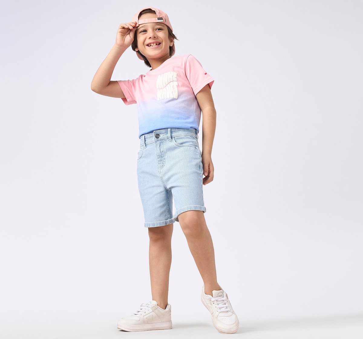 Boys stripe denim shorts  Blue