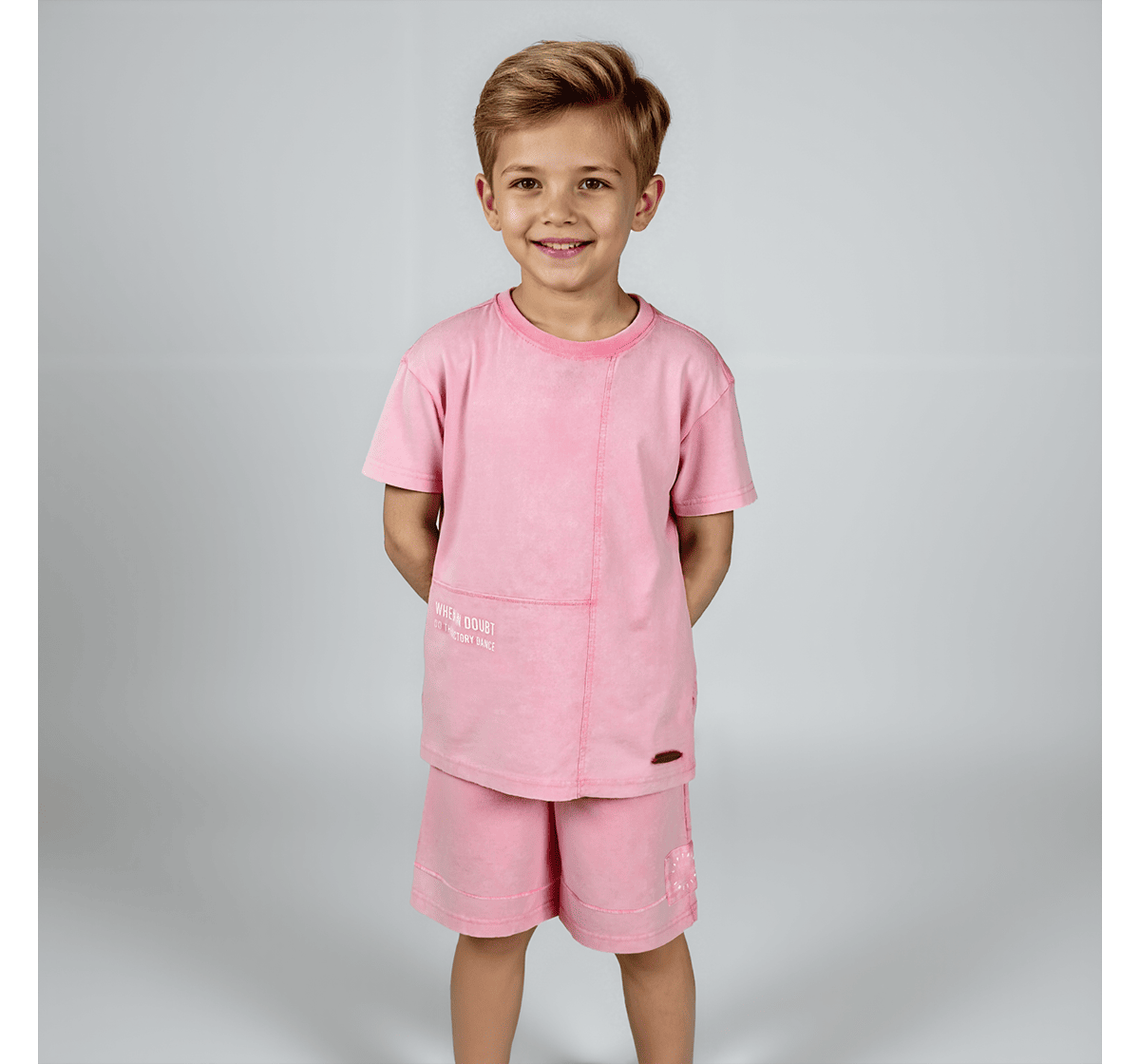 Boys knitted shorts pink