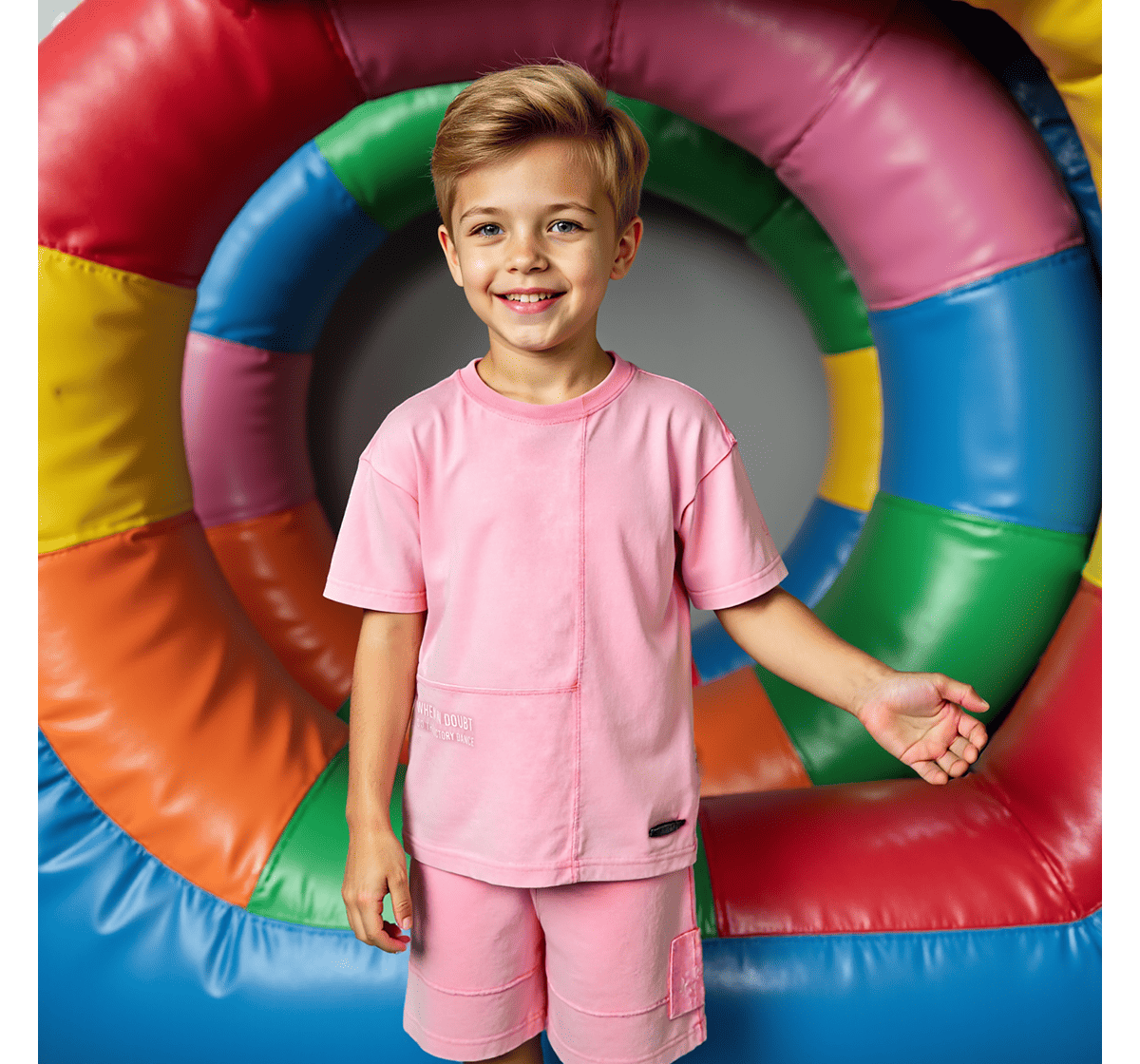 Boys knitted shorts pink