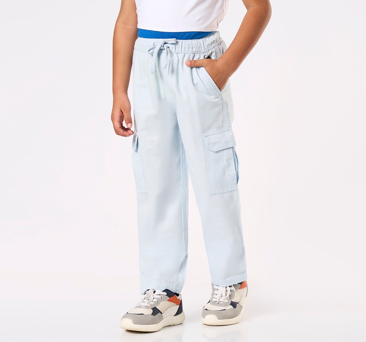 Boys' Ice Blue Lightweight Cargo Jogger Pants
