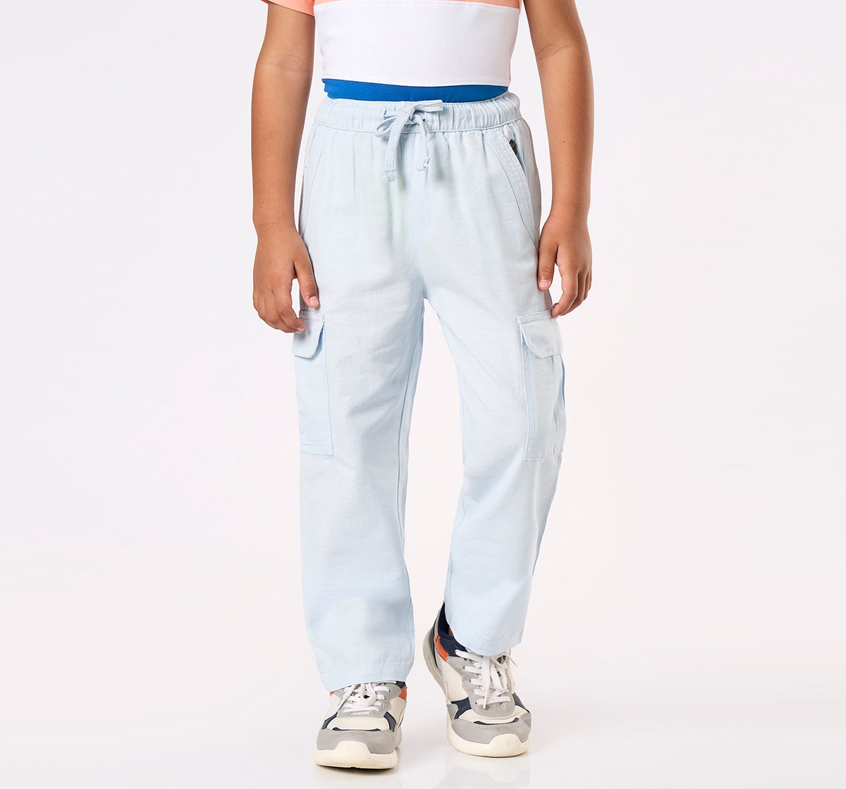 Boys' Ice Blue Lightweight Cargo Jogger Pants