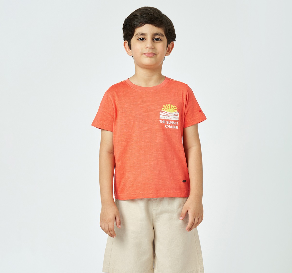 Boys crew neck T-shirt Orange