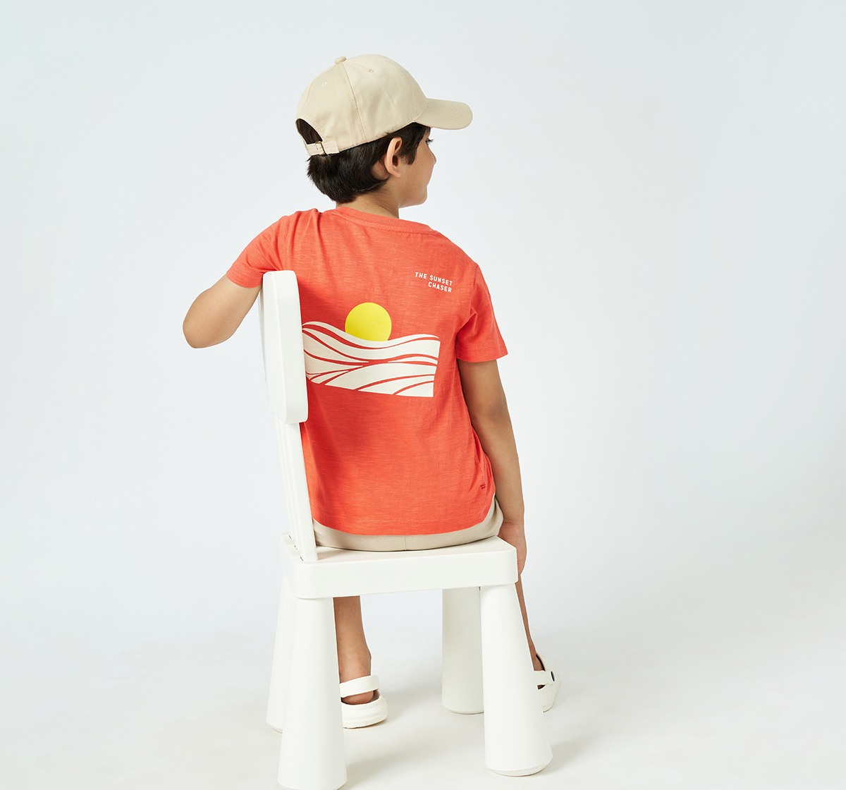 Boys crew neck T-shirt Orange